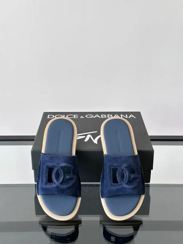 Dolce & Gabbana Logo-Strap Pantuflas de Camurça 5