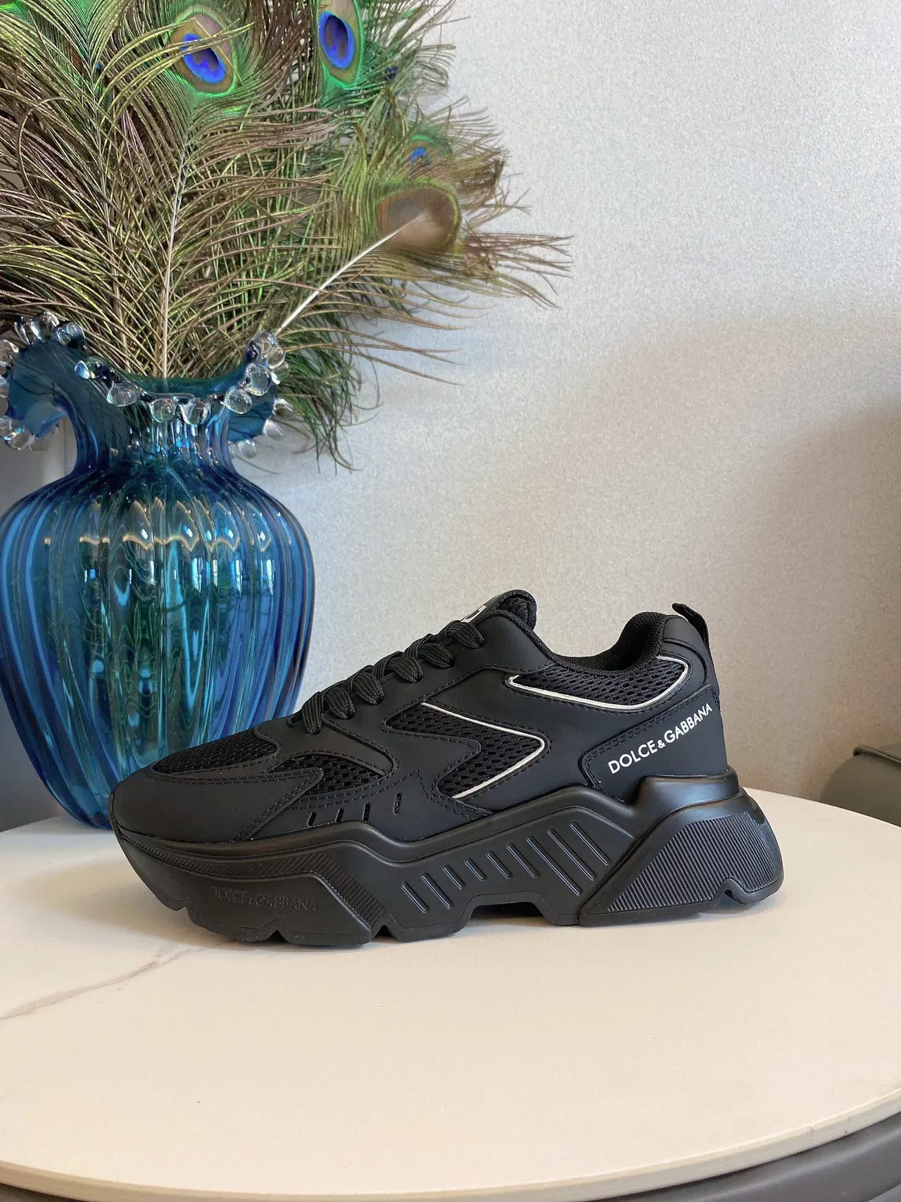 Dolce & Gabbana NS1 Baskets chunky semelle noire argentée en mesh et synthétique 5