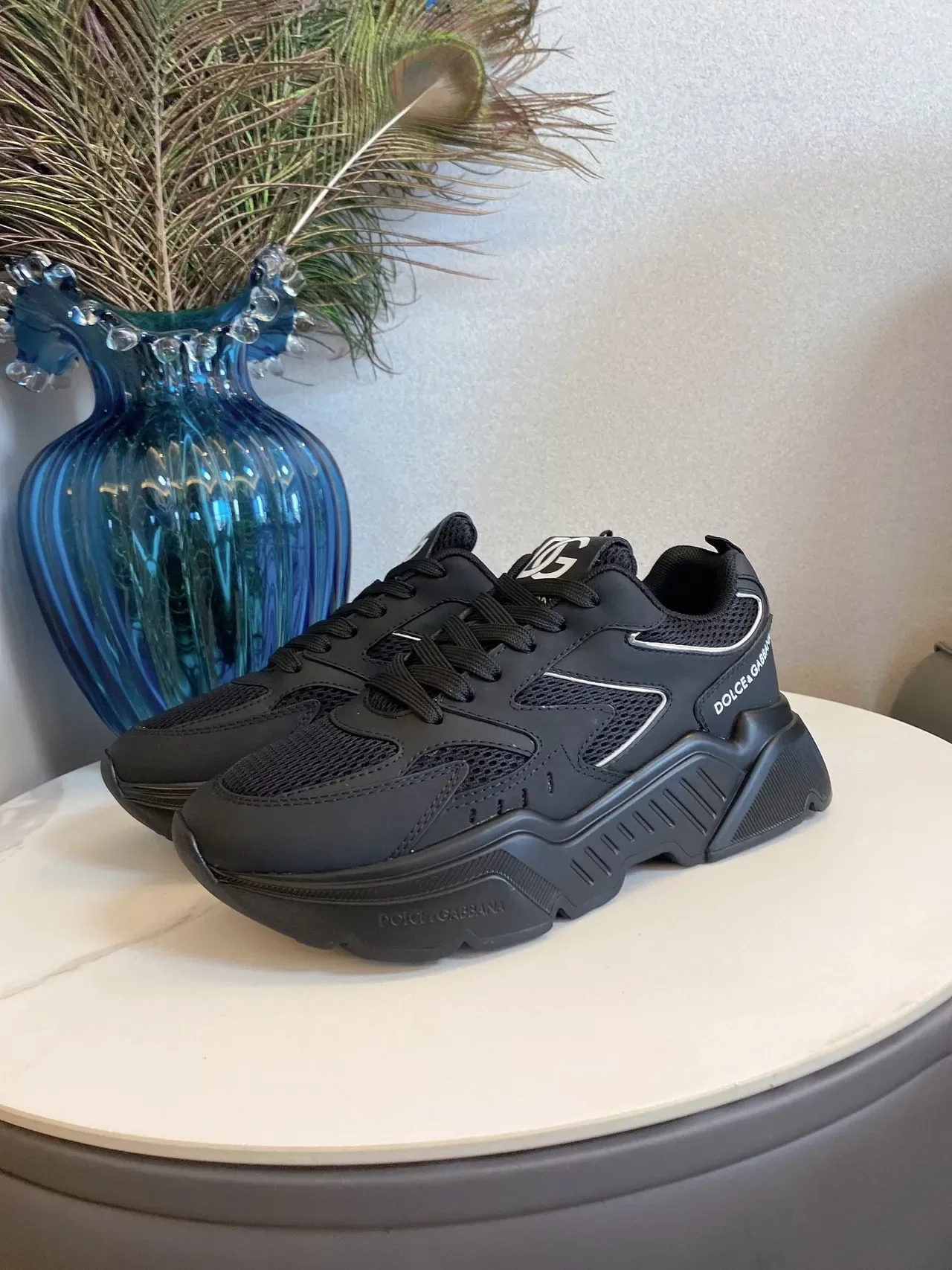 Dolce & Gabbana NS1 Baskets chunky semelle noire argentée en mesh et synthétique 9