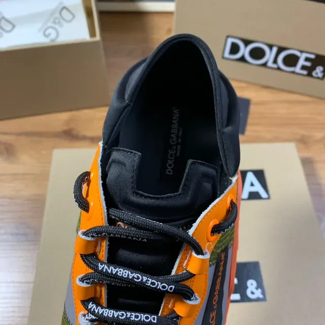 Dolce & Gabbana অলিভ গ্রিন এবং অরেঞ্জ মেশ লাইফস্টাইল স্নিকার্স 4