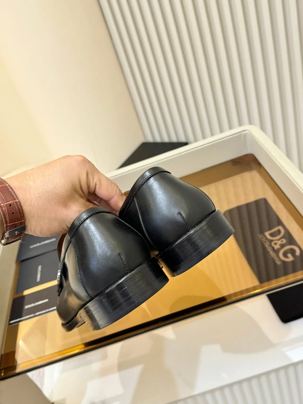 Dolce & Gabbana Portofino Black Leather Penny Loafer 3