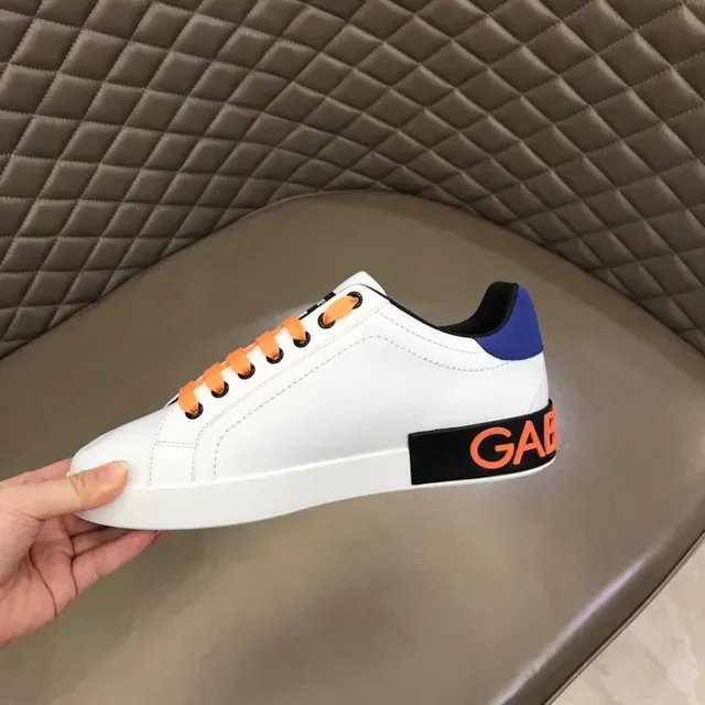 Dolce & Gabbana Blanc Marine Cuir Supérieur Sneakers Lifestyle avec Logo Oversized 3
