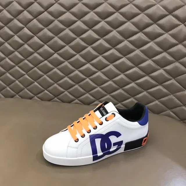 Dolce & Gabbana Blanc Marine Cuir Supérieur Sneakers Lifestyle avec Logo Oversized 6