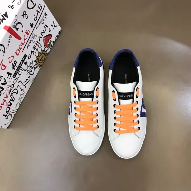 Dolce & Gabbana Blanc Marine Cuir Supérieur Sneakers Lifestyle avec Logo Oversized 9