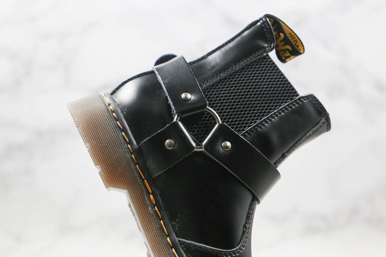 Dr. Martens 1460 Buckle Strap Black Leather Chelsea Boot 4