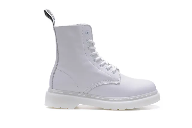 Dr. Martens 1460 白色光滑皮革马丁靴 4
