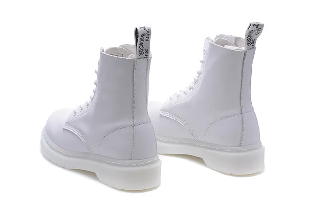 Dr. Martens 1460 白色光滑皮革马丁靴 5