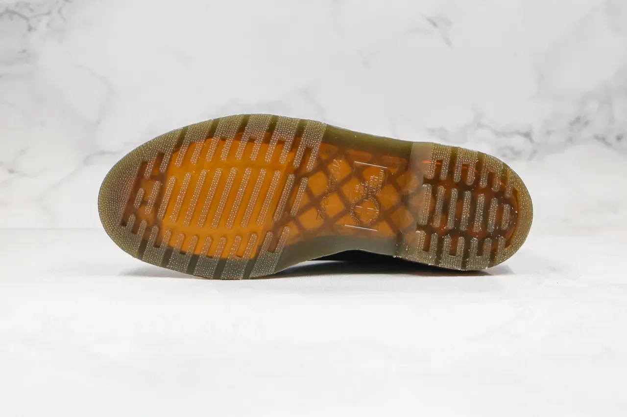 Dr. Martens 切尔西靴 黑色黄色 光滑皮革 缝线 6