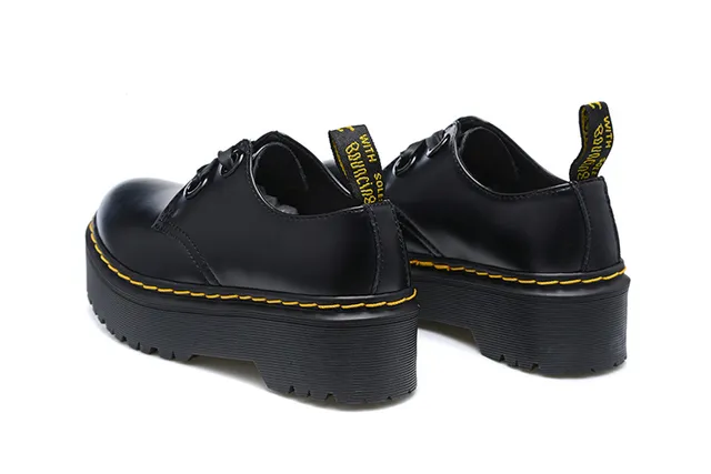 Dr. Martens Jadon কালো হলুদ প্ল্যাটফর্ম সোল ওয়েল্ট স্টিচিং মেরি জেন শু 4