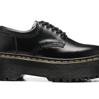 Dr. Martens Jadon Platform काले चमड़े के ऑक्सफोर्ड जूते