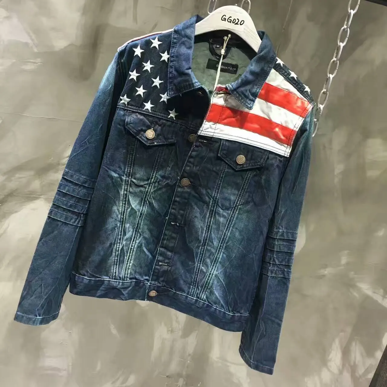 Dsquared2 American Flag Patch Denim Jacket 9