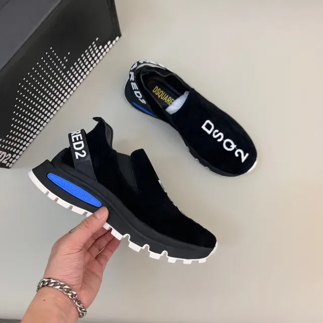 Dsquared2 ICON Black and Blue Slip-On Lifestyle Sneakers 6