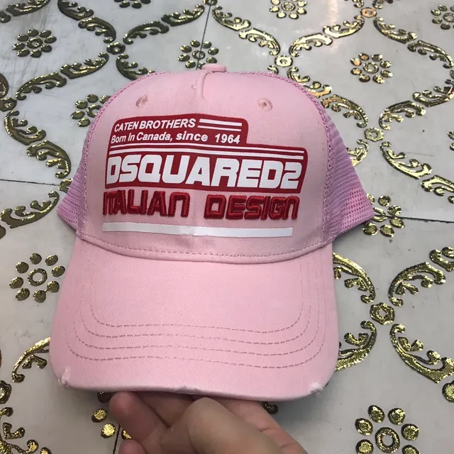 Dsquared2 ICON قبعة بيسبول أزرق بحري ملصق جرافيكي مطرز ثنائي اللون 2