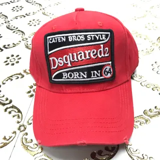 Dsquared2 ICON Caten Bros Style लाल बेसबॉल कैप
