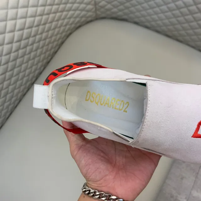 Dsquared2 ICON White Red Slip-On Lifestyle Sneakers 3