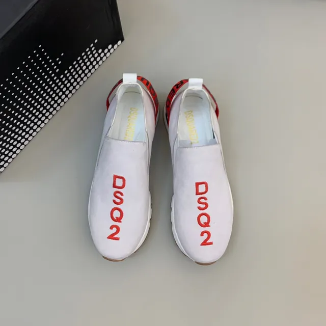 Dsquared2 ICON White Red Slip-On Lifestyle Sneakers 8