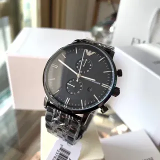 Emporio Armani क्रोनोग्राफ काला डायल यांत्रिक घड़ी
