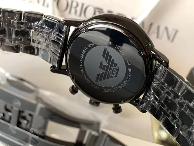 Emporio Armani Chronograph Black Dial Mechanical Watch 3