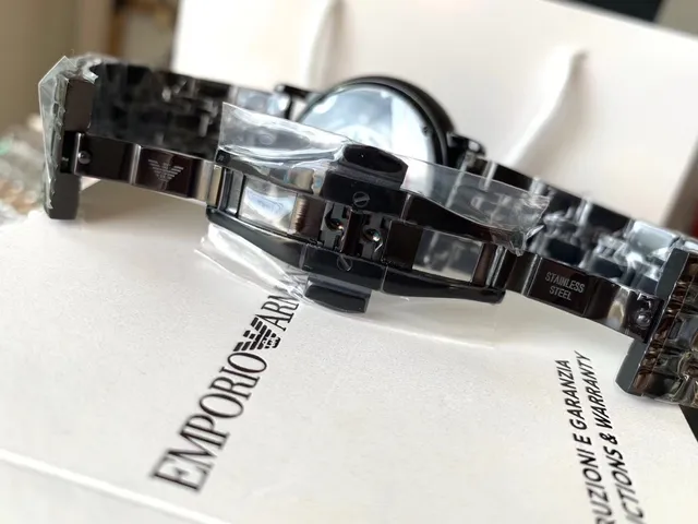 Emporio Armani Chronograph Black Dial Mechanical Watch 4