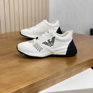 Emporio Armani Zapatillas Lifestyle Blancas y Negras Logo Águila