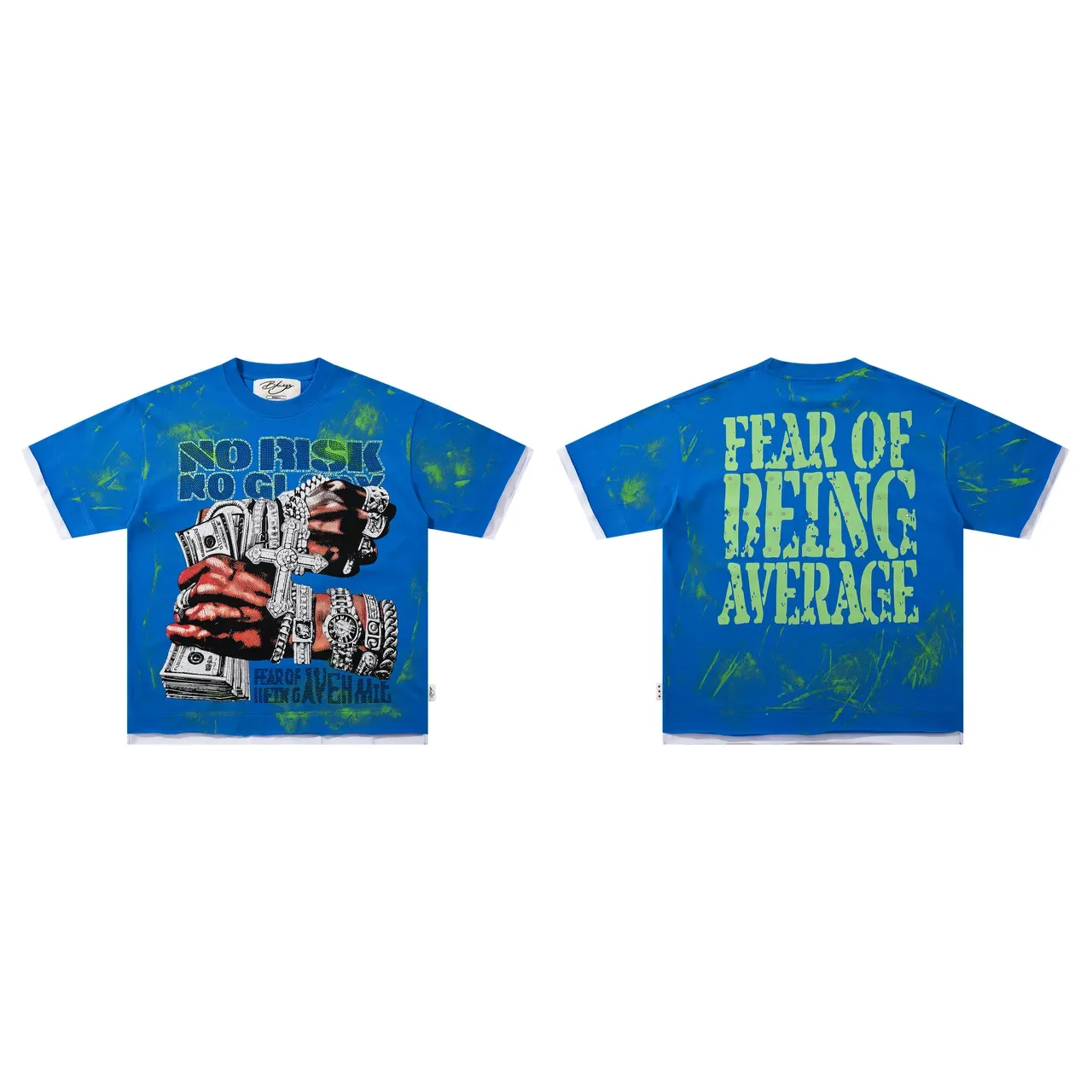 Fear of God Essentials تيشيرت أوفرسايز بطباعة جرافيك أزرق أخضر 2