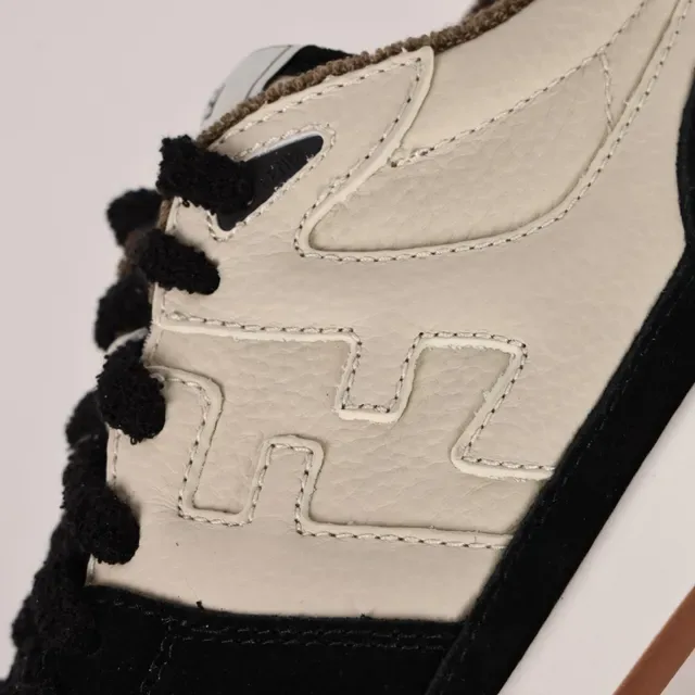 Fendi Beige Black Two-Tone Leather-Suede Upper Stitched FF Motif Lifestyle Sneakers 6
