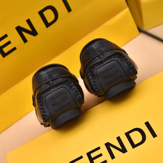 Fendi FF Monogram Canvas and Black Leather Loafers 3
