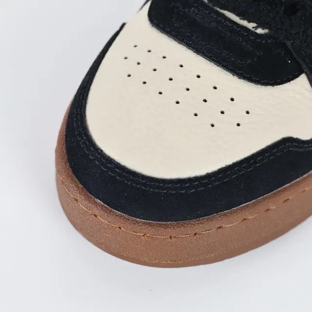 Fendi First Beige/Noir H en forme de superposition latérale cuir-suede de deux tons sneakers lifestyle 5