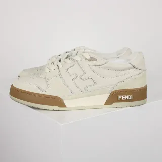 Fendi First Off-White and Tan Lifestyle Sneakers