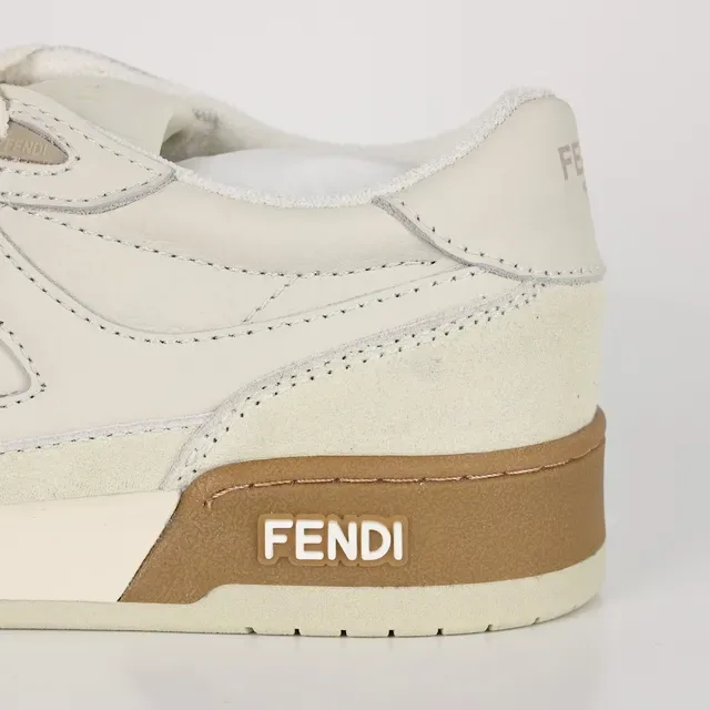 حذاء رياضي لايف ستايل Fendi First Off-White و Tan 4