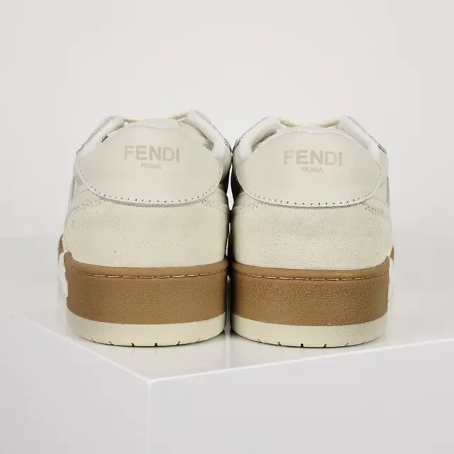 حذاء رياضي لايف ستايل Fendi First Off-White و Tan 7