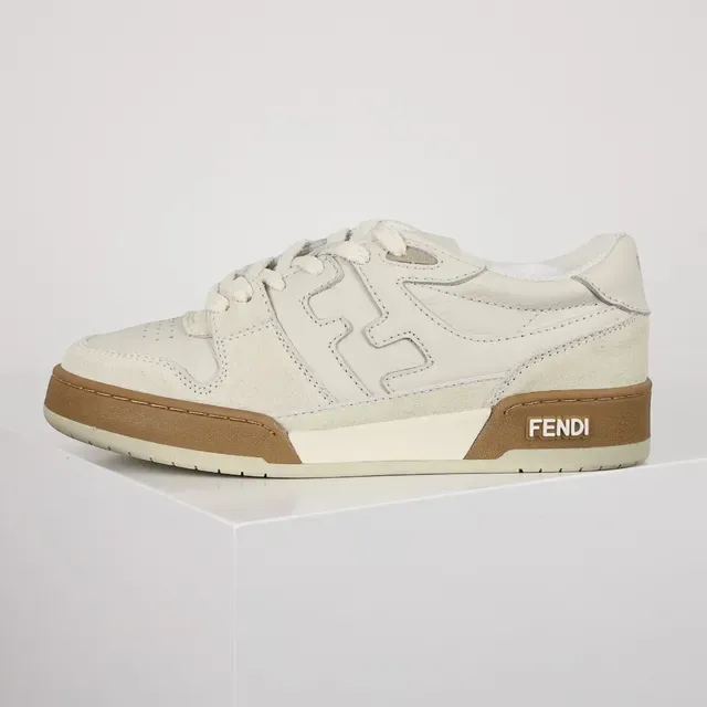 حذاء رياضي لايف ستايل Fendi First Off-White و Tan 8