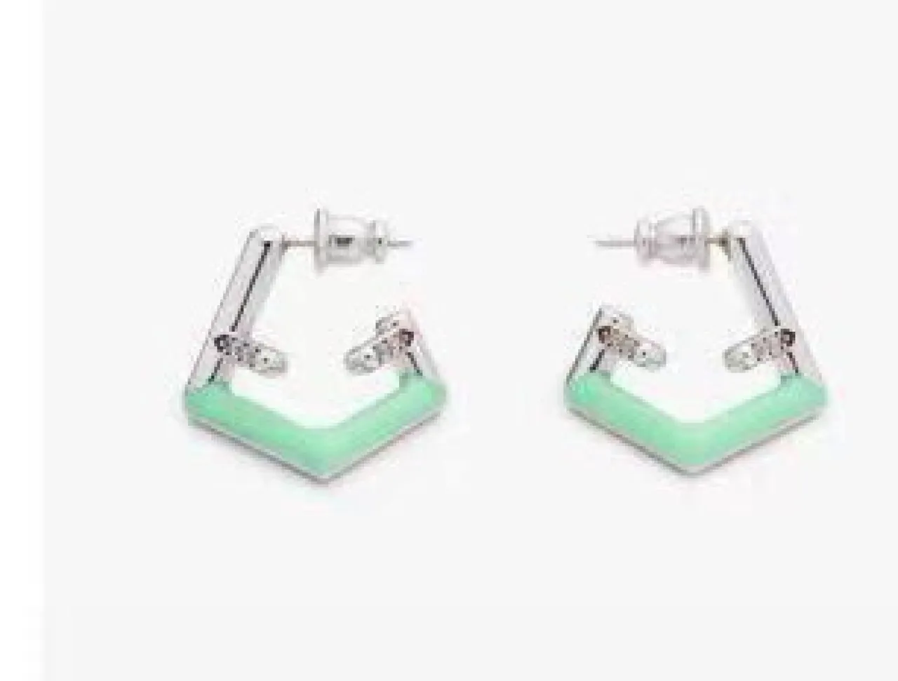 Fendi Aretes de Esmalte Geométrico y Cristal 3