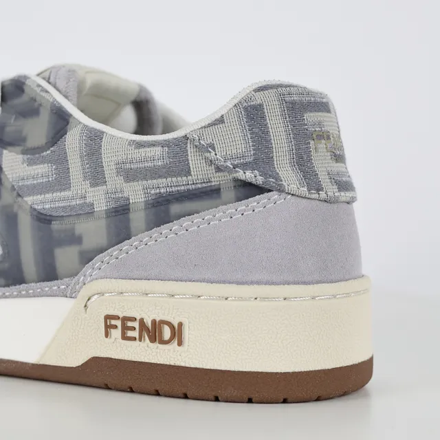 Fendi Cinza Marrom Tênis Lifestyle Low-Top com Superposição de Monograma 4