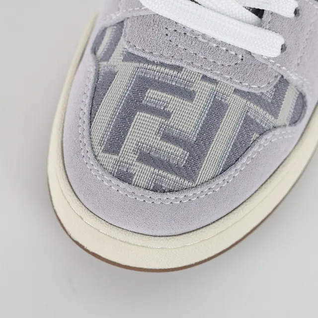 Fendi Cinza Marrom Tênis Lifestyle Low-Top com Superposição de Monograma 5
