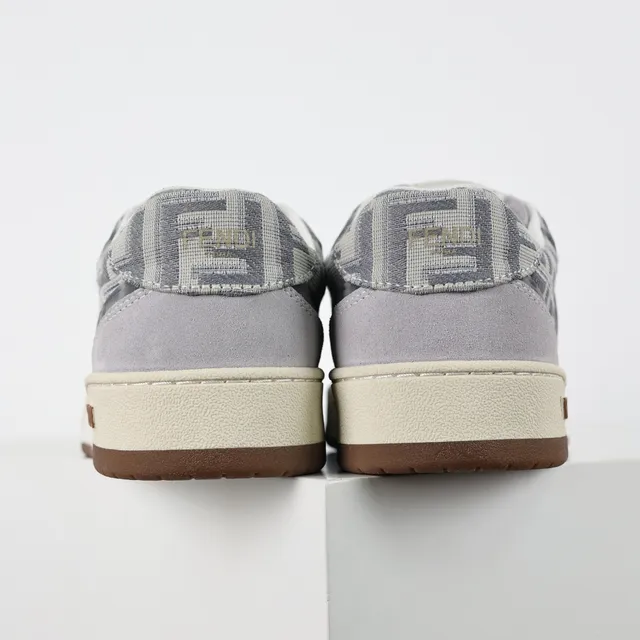 Fendi Cinza Marrom Tênis Lifestyle Low-Top com Superposição de Monograma 8