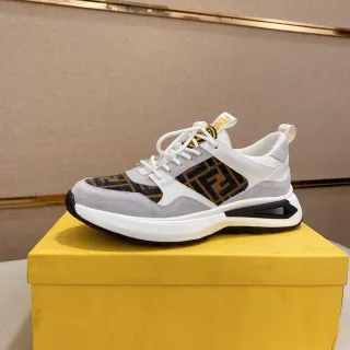 Fendi 灰白鞋底 FF Monogram 面板 厚底运动鞋