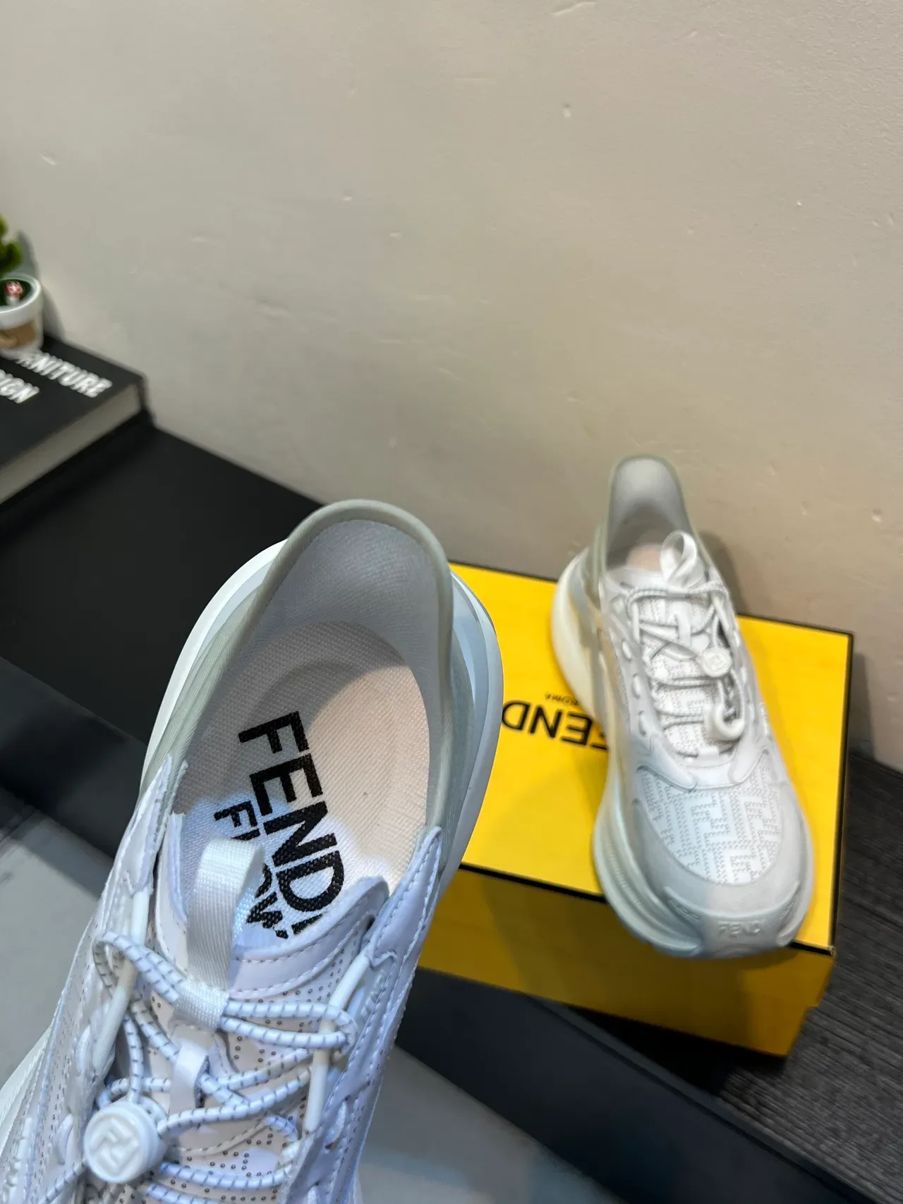 Fendi White Gray Perforated Upper Layered Sole Chunky Sneakers 7
