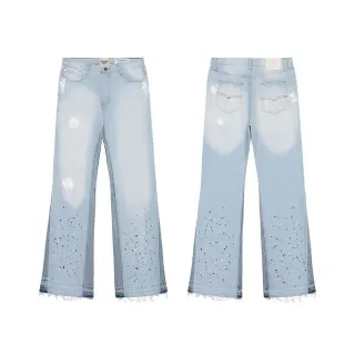 Gallery Dept Distressed Paint-Splatter Wide-Leg Jeans