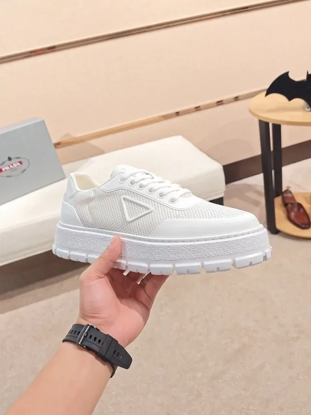 All-White Mesh Low-Top Platform Sneaker 4