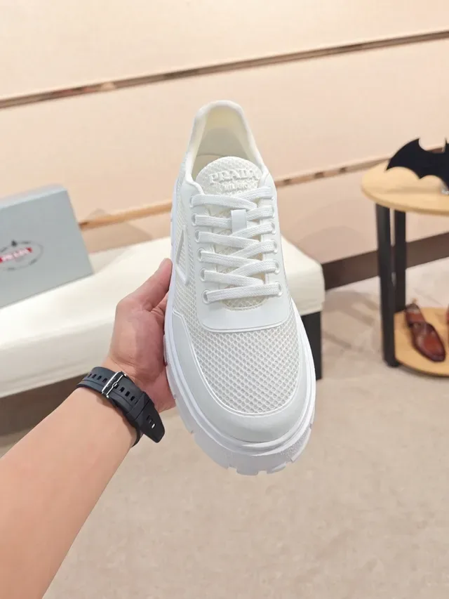 All-White Mesh Low-Top Platform Sneaker 5