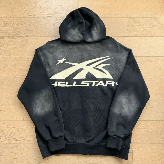 Allstar Hoodie y Pantalones de Chándal Acid-Wash Negro con Cremallera 2