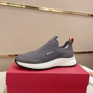 Bally أحذية رياضية رمادي أحمر تريكو سهل الارتداء