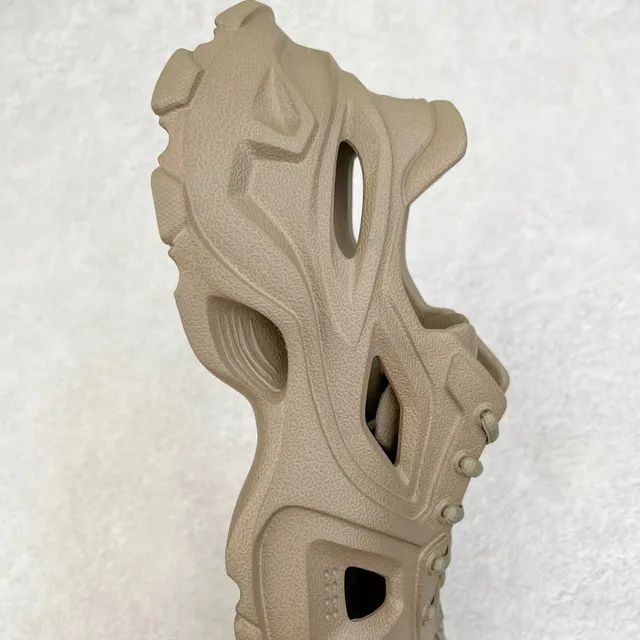 Beige Monolithic Molded Construction Ventilated Cutout Design Clog 5