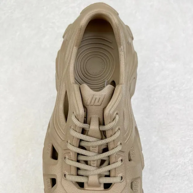 Beige Monolithic Molded Construction Ventilated Cutout Design Clog 6