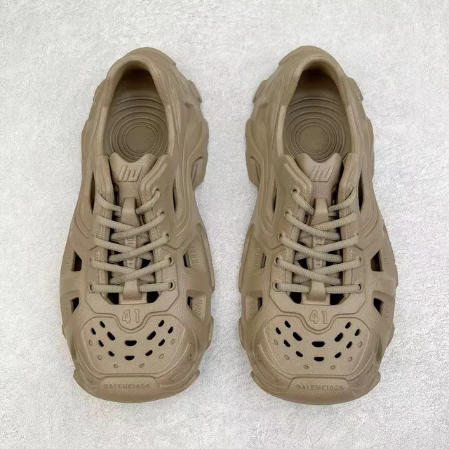 Beige Monolithic Molded Construction Ventilated Cutout Design Clog 9