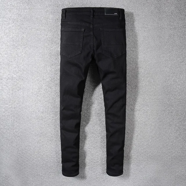 黑色 Distressed Slim-Fit Ripped 牛仔裤 6