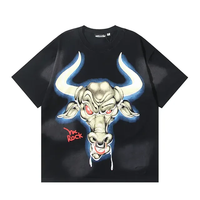T-shirt noir WWE WrestleMania Bull et Rocky à impression graphique recto-verso 2
