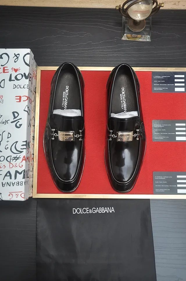 Black Gold Glossy Leather Low Block Heel Loafer 5