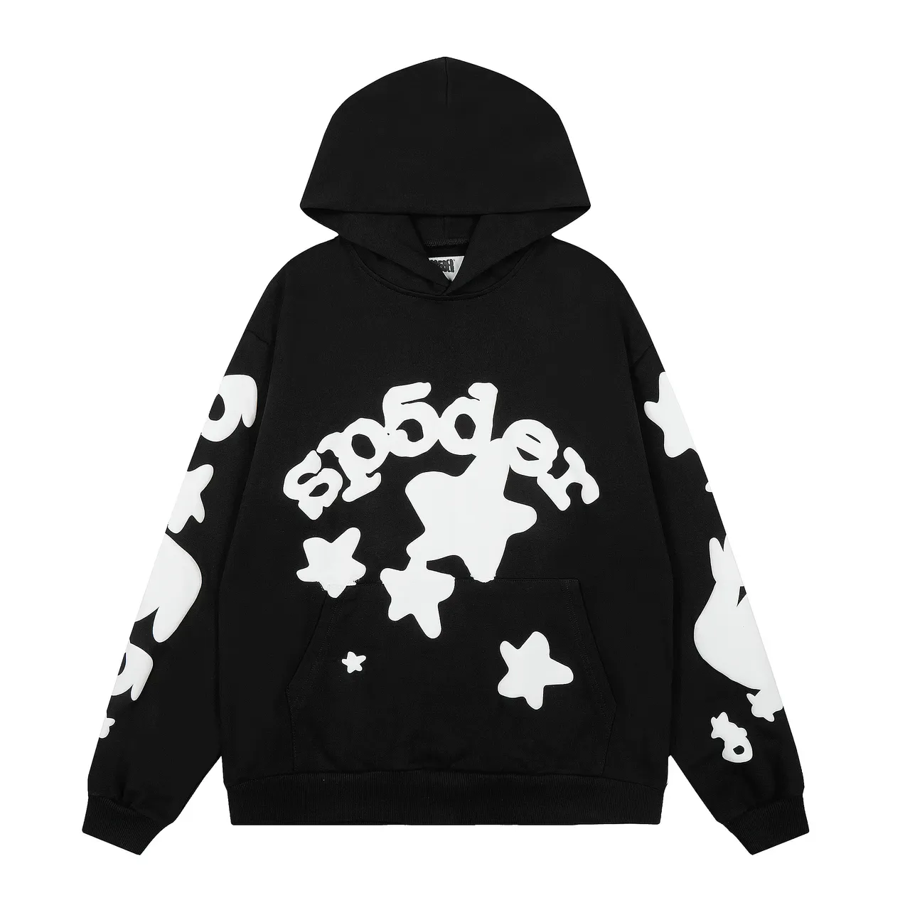 Black Graphic-Print Oversized Hoodie and Jogger Tracksuit 2
